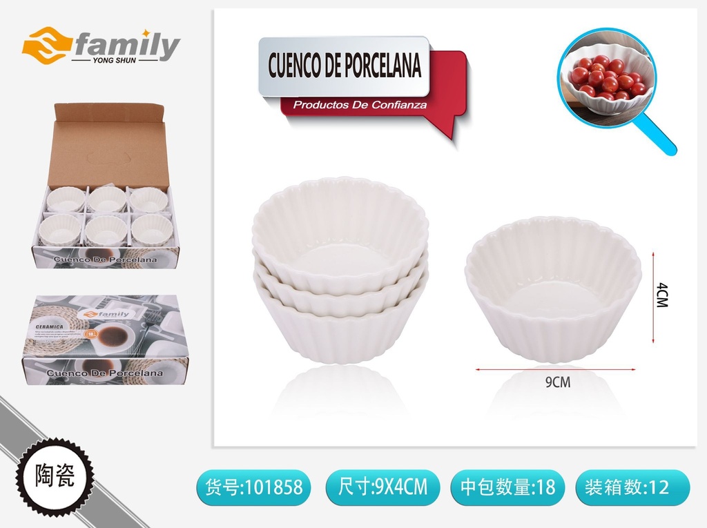 Cuenco de porcelana grande HXD-1596A 18pcs para cocina
