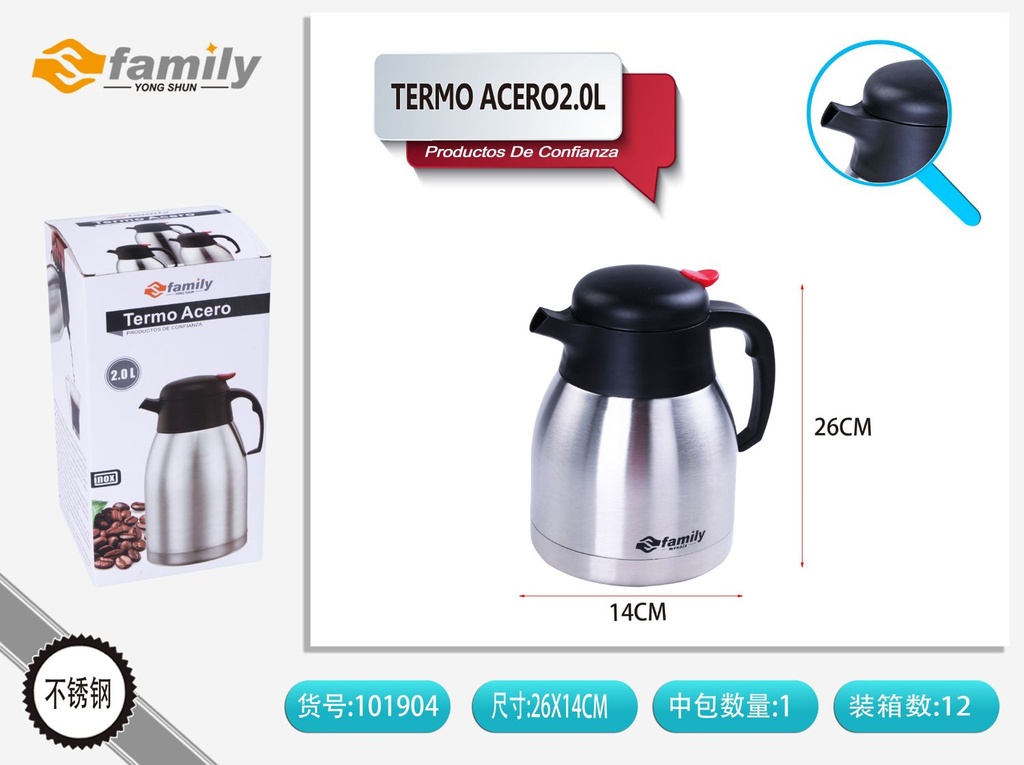 Thermo de acero inoxidable 2L - Accesorios de bebidas