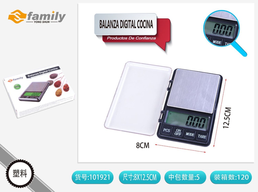 Balanza digital de cocina 600g - Utensilios de cocina