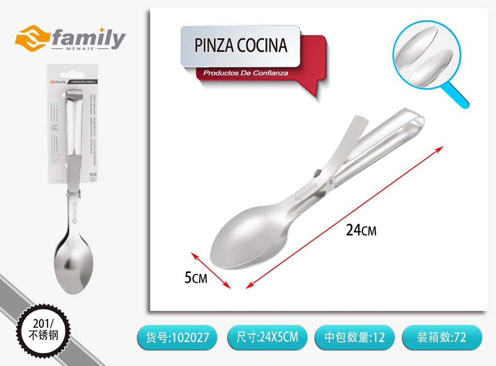 Pinza de cocina 24.5cm para manipular alimentos