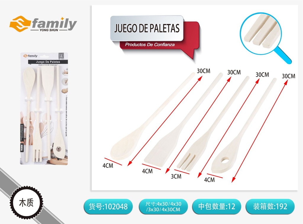 Juego de paletas de cocina 4 piezas - Utensilios de cocina