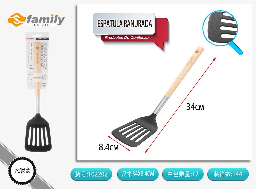Espátula ranurada de nylon 31cm - Herramientas de cocina