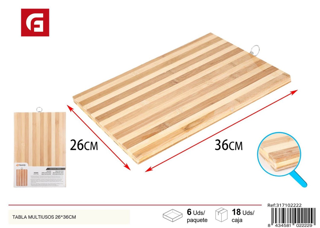 Tabla multiusos 26x36cm, utensilio de cocina