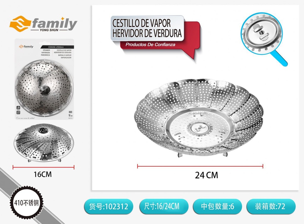 Cestillo de vapor 26cm para cocinar verduras