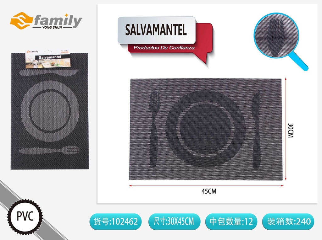 Salvamanteles 30*45 cm color negro - Accesorios de mesa