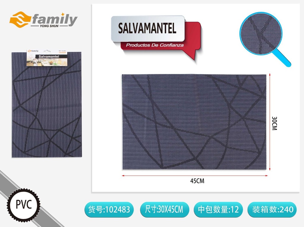 Salvamanteles 30*45 cm color negro - Accesorios de mesa