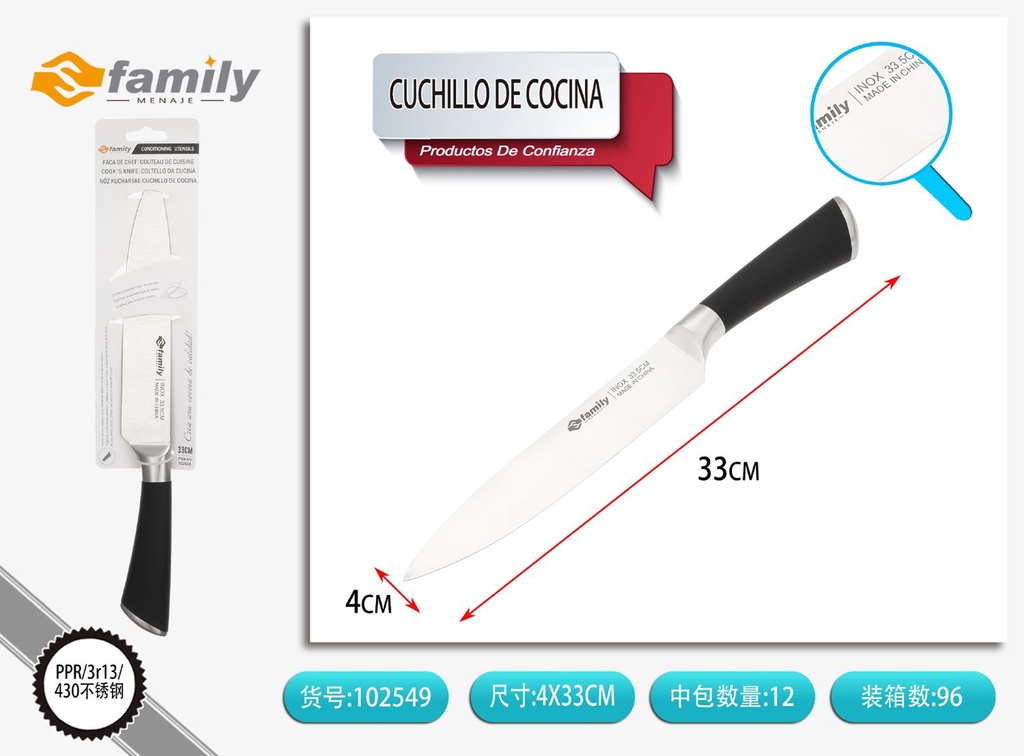 Cuchillo de cocina 34.5cm acero inoxidable