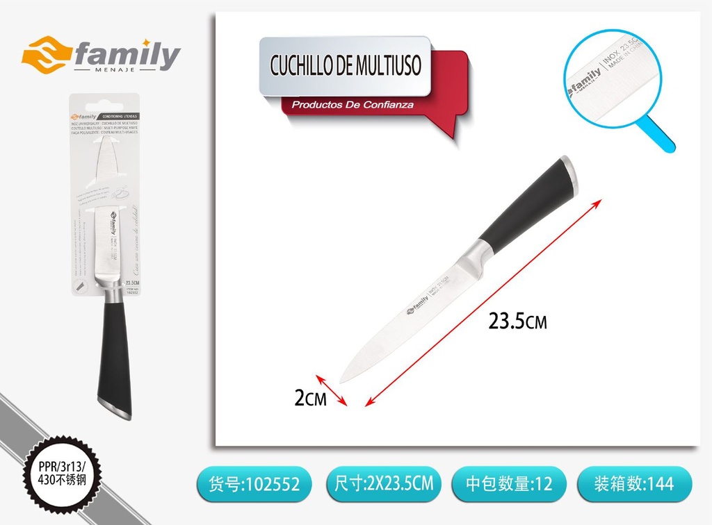 Cuchillo multiuso de acero 24.2 cm - Cuchillos de cocina
