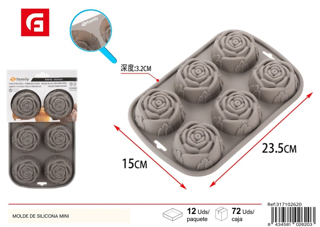 Molde de silicona para mini chocolates con números