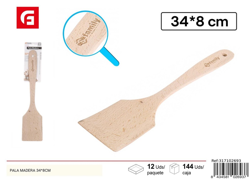 Pala de madera 34x8cm - Utensilios de cocina