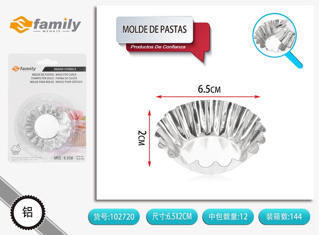 Molde de pastas 4pcs en forma de flor