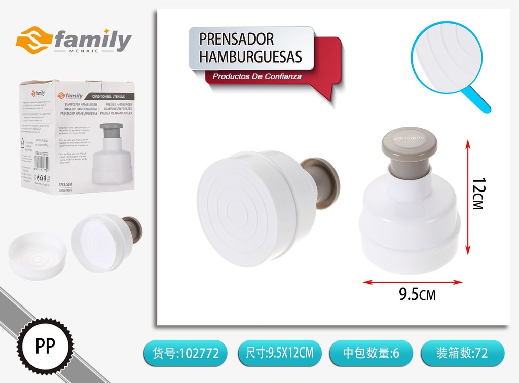 Prensador de hamburguesas - Utensilios de cocina