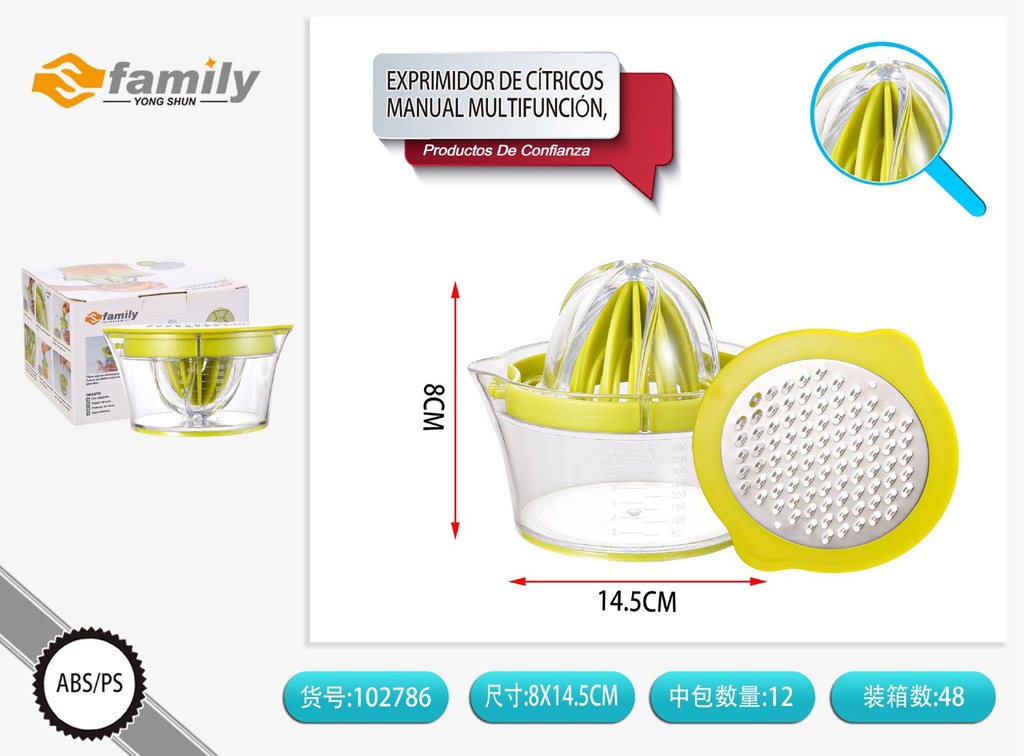 Exprimidor de cítricos manual multifunción para cocina