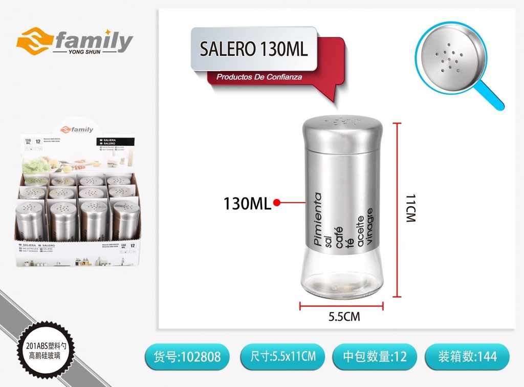 Saleros de 130 ml - Envases para condimentos y cocina