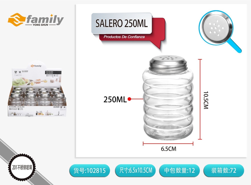 Salero de 250ML - Utensilios de cocina y recipientes