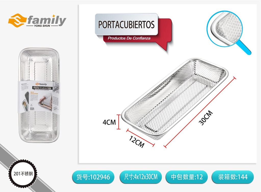 Portacubiertos 30x12cm para organización de utensilios en cocina