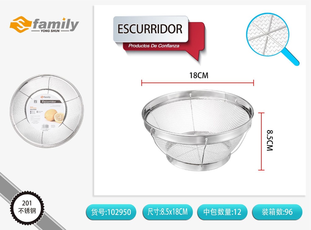 Escurridor 18cm para cocina