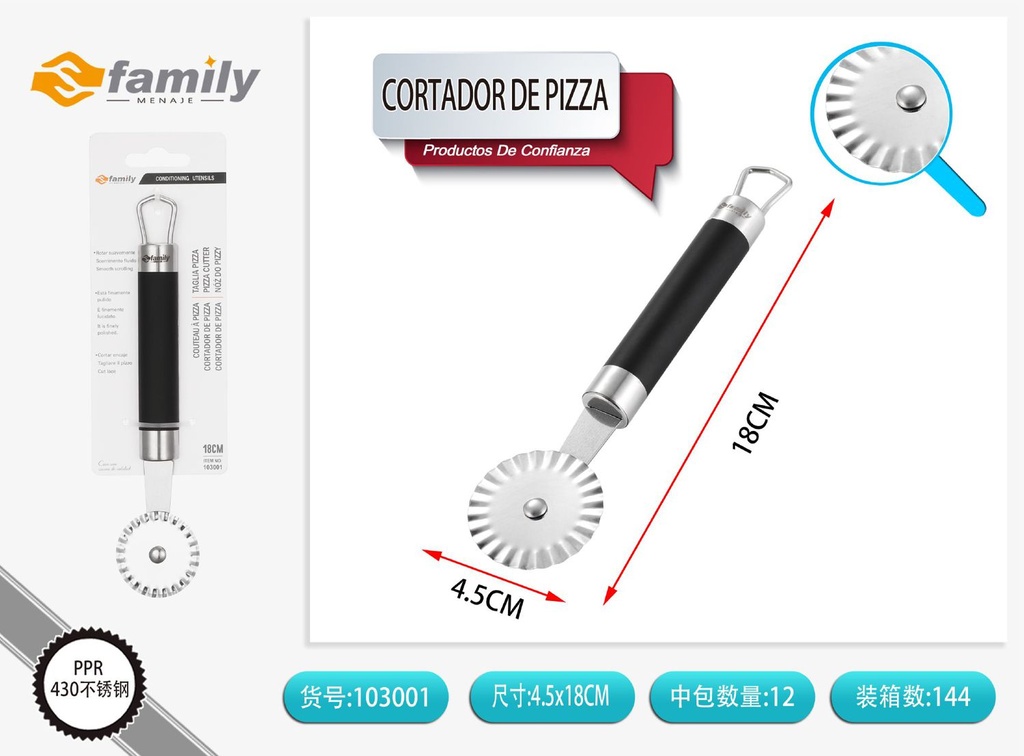 Cortador de pizza 17.5*4.3cm - Utensilios de cocina