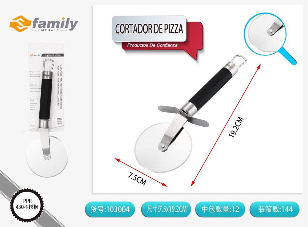 Cortador de pizza 19.2x7.5 cm - Utensilios de cocina