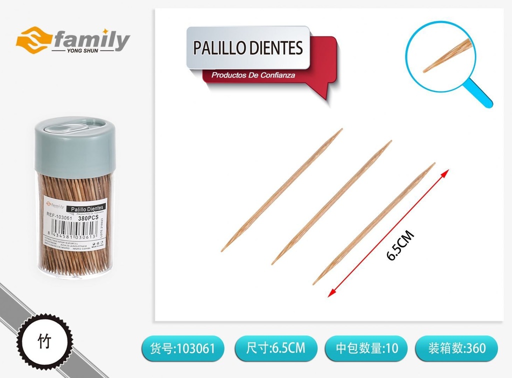 Palillos de dientes 380pcs para higiene bucal