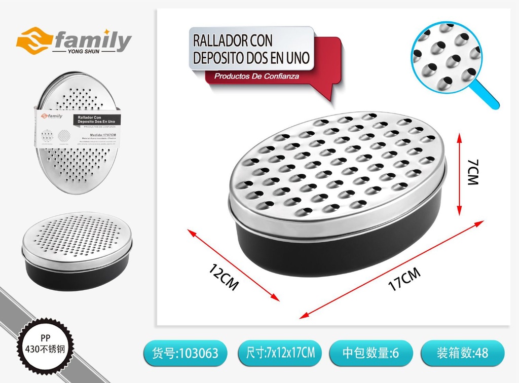 Rallador multifuncional con depósito - Utensilios de cocina