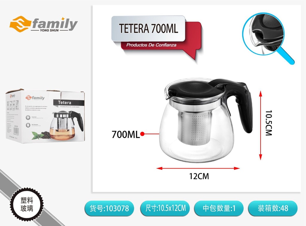 Tetera SY-138 700 ml - Utensilios para té y café