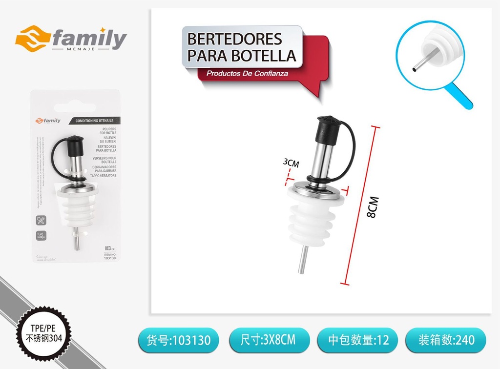 Vertedores para botella pack de 2