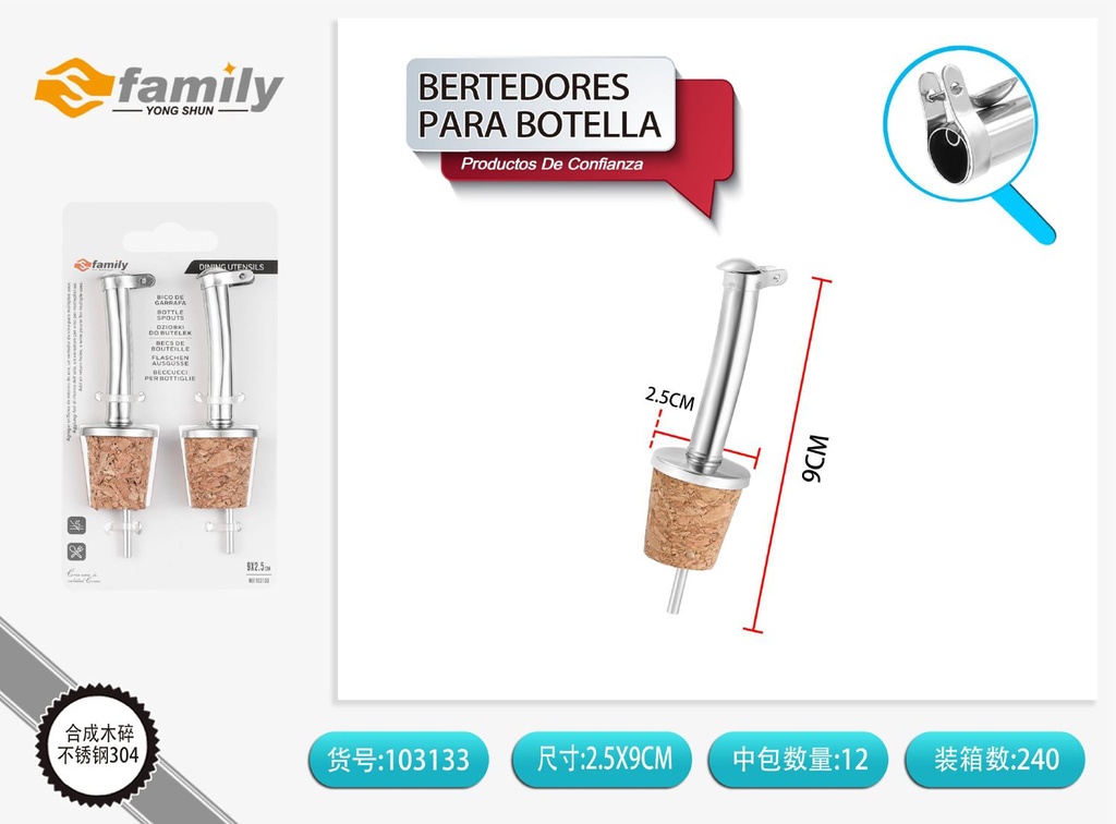 Bertedores para botella 2 piezas 9*2.5 cm - Accesorios de cocina