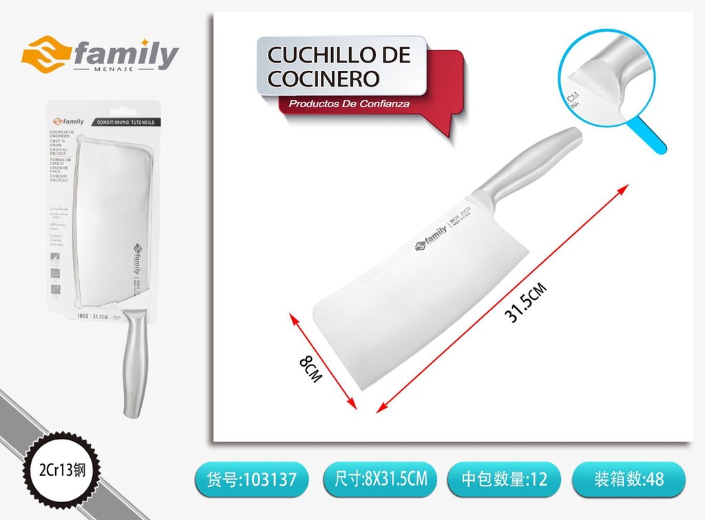 Cuchillo de cocinero 31CM - Utensilios de cocina