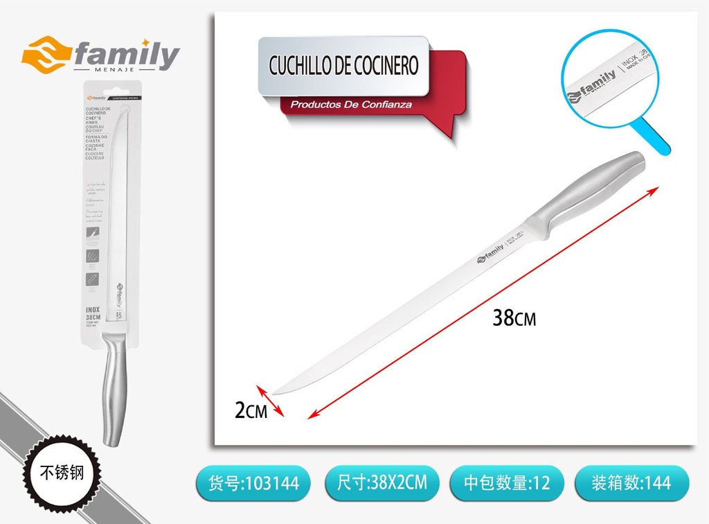 Cuchillo de cocinero 37 cm - Utensilios de cocina