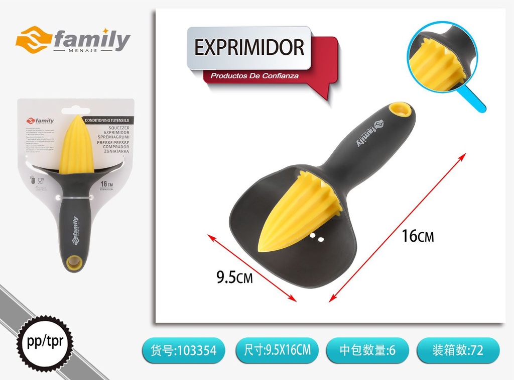 Exprimidor de limón 16x8.5cm para cocina