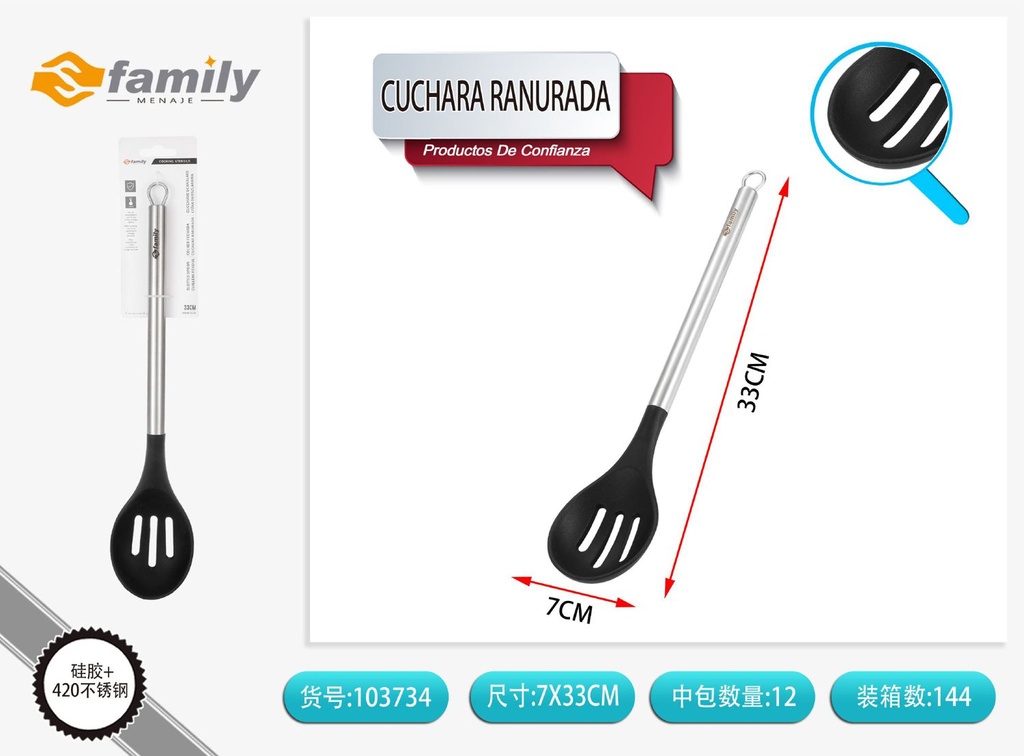 Cucharón ranurado de acero inoxidable 33.5*7*3.5cm - Utensilios de cocina