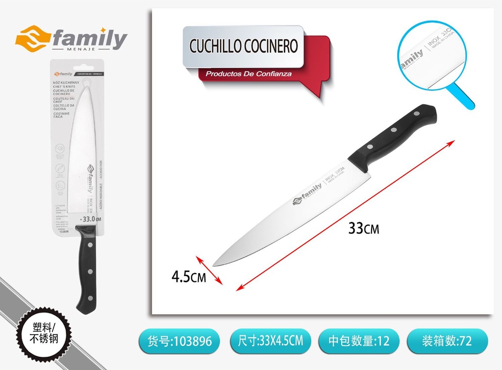 Cuchillo de cocina 8 pulgadas para chefs