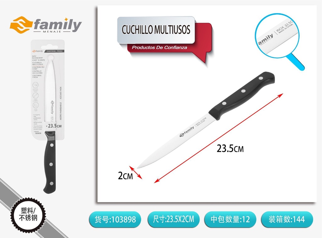 Cuchillo multiusos con mango POM 4.5" - Utensilios de cocina