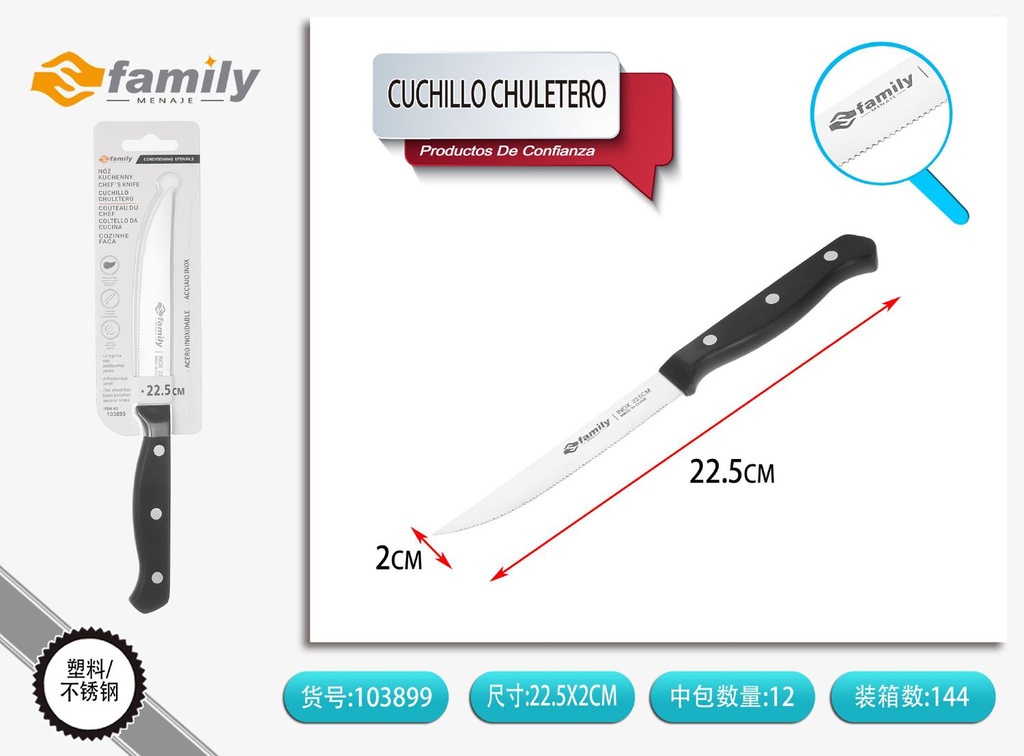 Cuchillo para chuletas con mango POM 4.5" - Utensilios de cocina