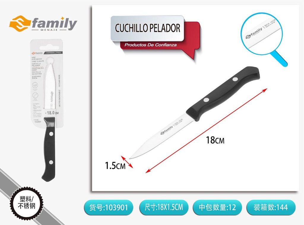 Cuchillo pelador POM 3.2" - Cuchillos de cocina