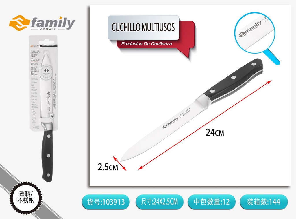 Cuchillo multiusos con mango de acero 5 pulgadas para cocina