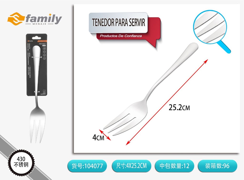 Tenedor para servir redondo 1PC - Utensilios de cocina