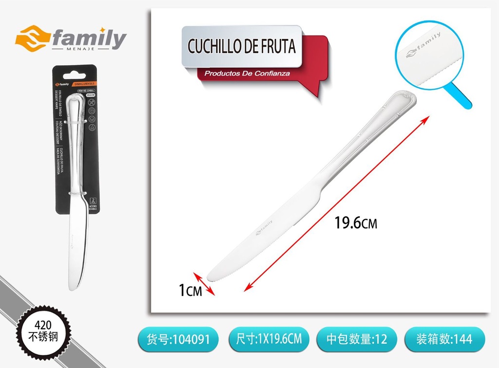 Cuchillo de fruta en forma floral 2 piezas - Utensilios de mesa