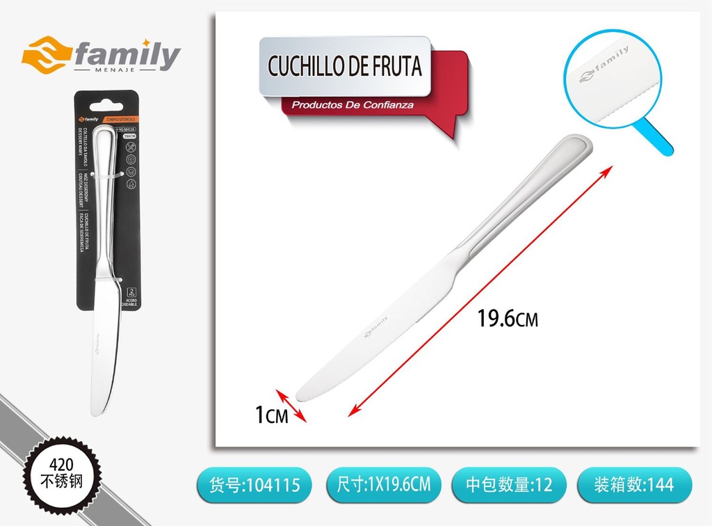 Cuchillo de fruta de línea sencilla 2 piezas - Utensilios de mesa