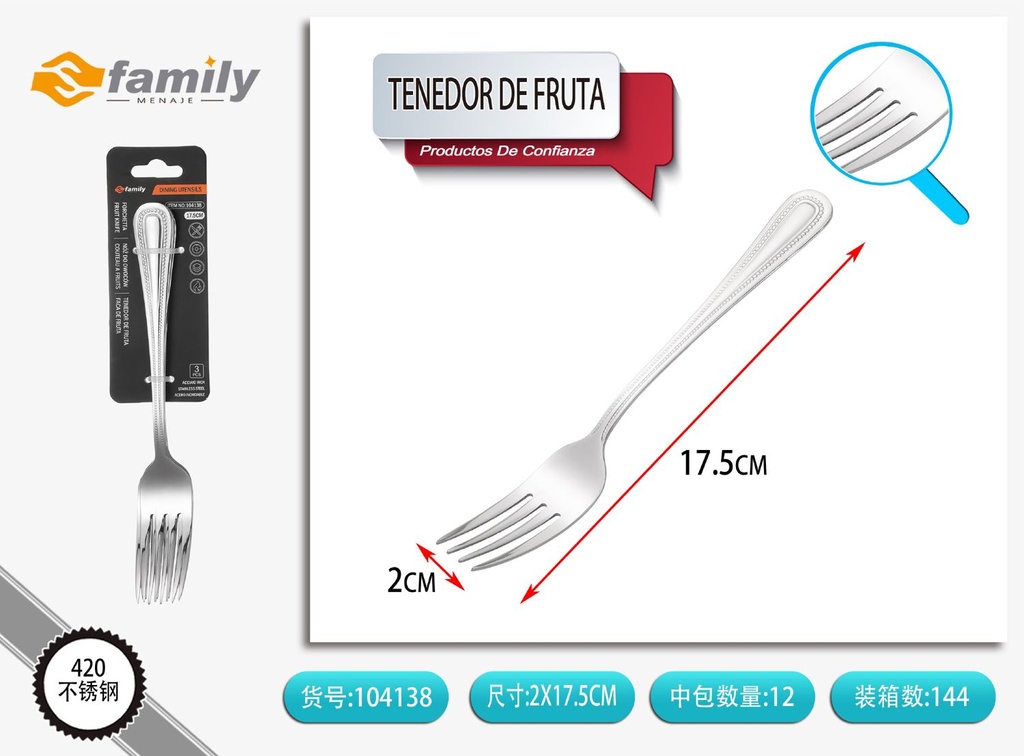 Tenedor de fruta 3pcs diseño elegante