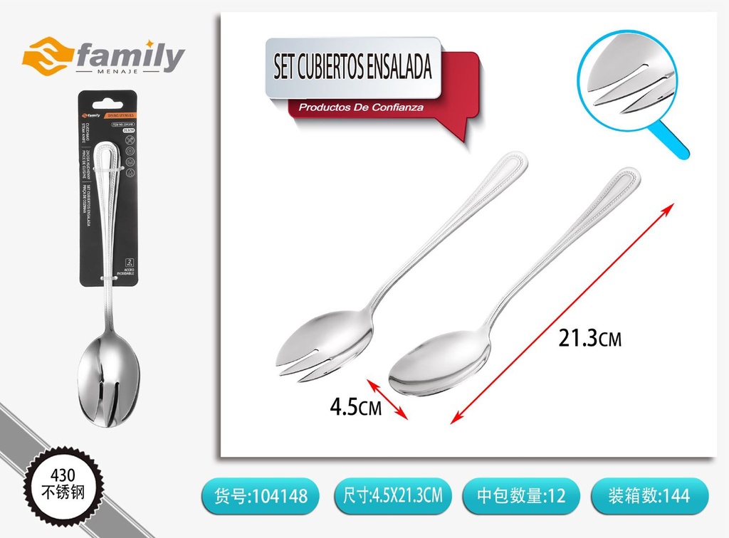 Set de cubiertos para ensalada con bolitas 2PCS - Utensilios de cocina