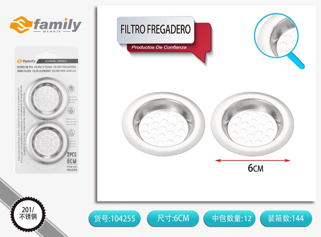 Filtro de fregadero 6.5cm 2pcs - Utensilios de cocina