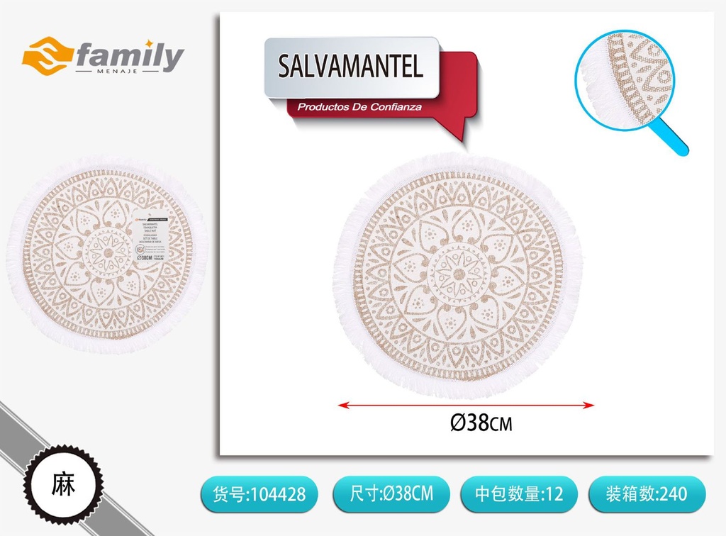 Salvamantel redondo 38cm