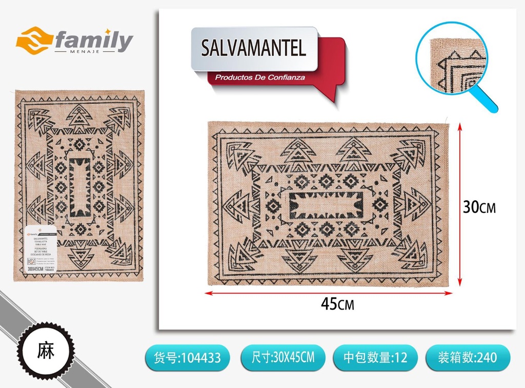 Salvamanteles de bambú 30*45cm - Cerámica para el hogar