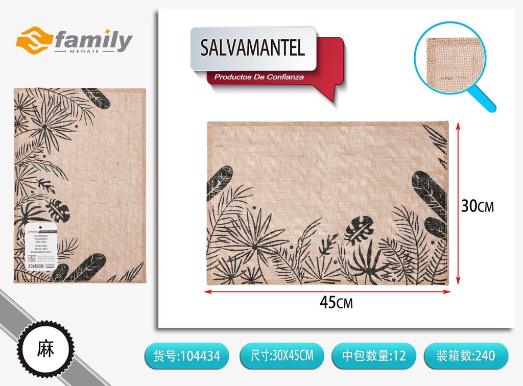 Salvamanteles de bambú 30*45cm - Cerámica para el hogar