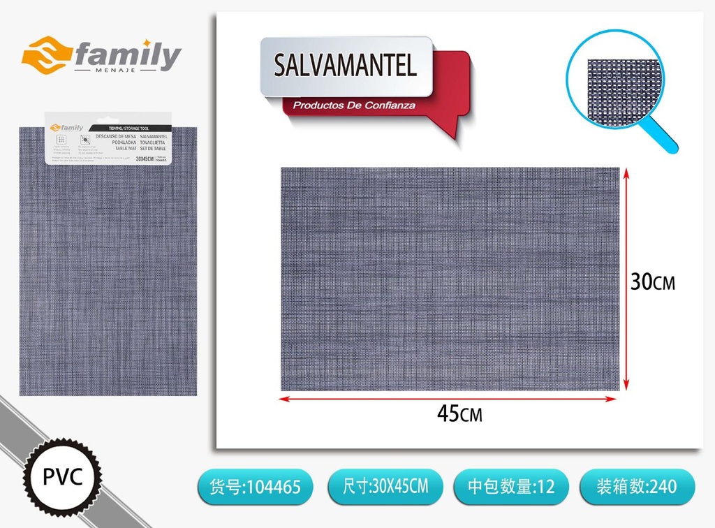 Salvamantel europeo 30x45cm para mesa