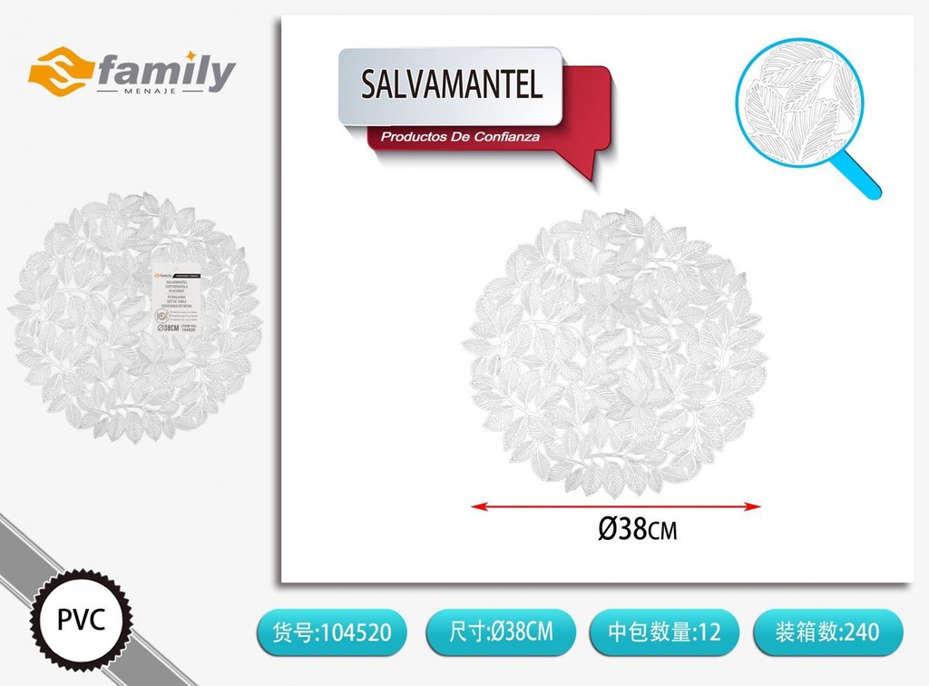 Salvamantel 38cm para proteger mesas