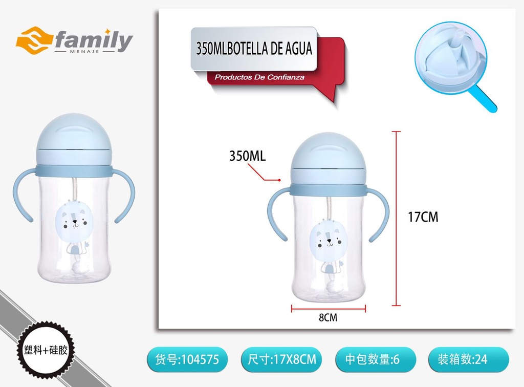 Botella de agua para niños con tapa a prueba de derrames 420ml