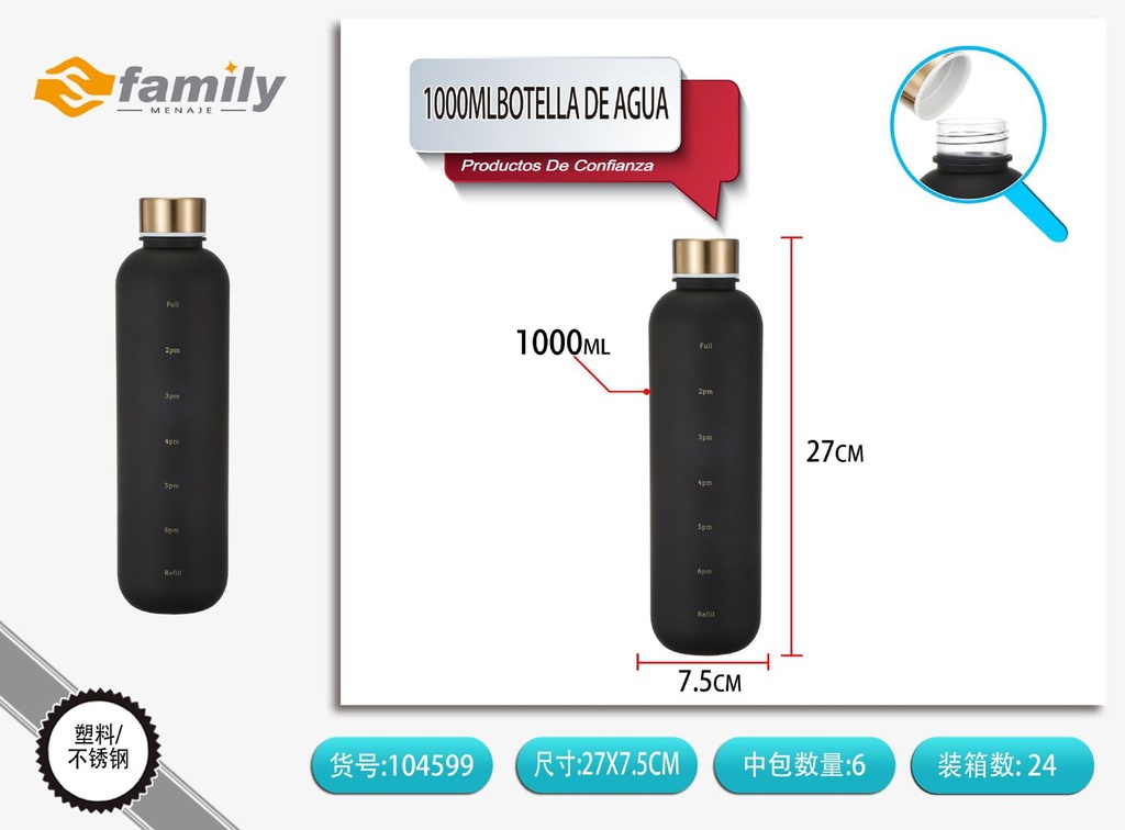 Botella de agua 1000ml